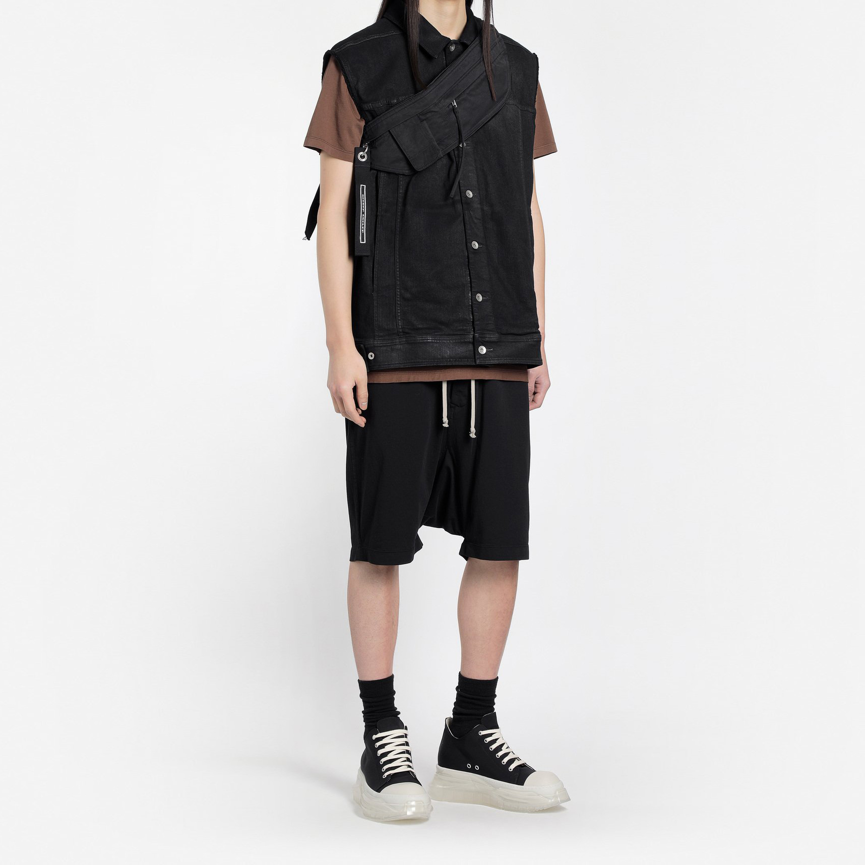 Details for Rick Owens DRKSHDW 黑色抽绳低裆哈伦短裤 男款 DU20S5380-RN