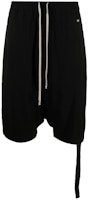 Rick Owens DRKSHDW Black Drop-Crotch Knee-Length Drawstring Pants DU21S2380RN-09 Rick Owens DRKSHDW Black Drop-Crotch Knee-Length Drawstring Pants DU21S2380RN-09