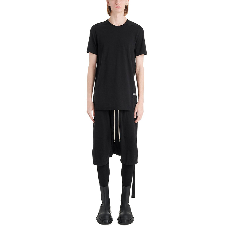Lookbook Rick Owens DRKSHDW 黑色垮档及膝抽绳裤 DU21S2380RN-09