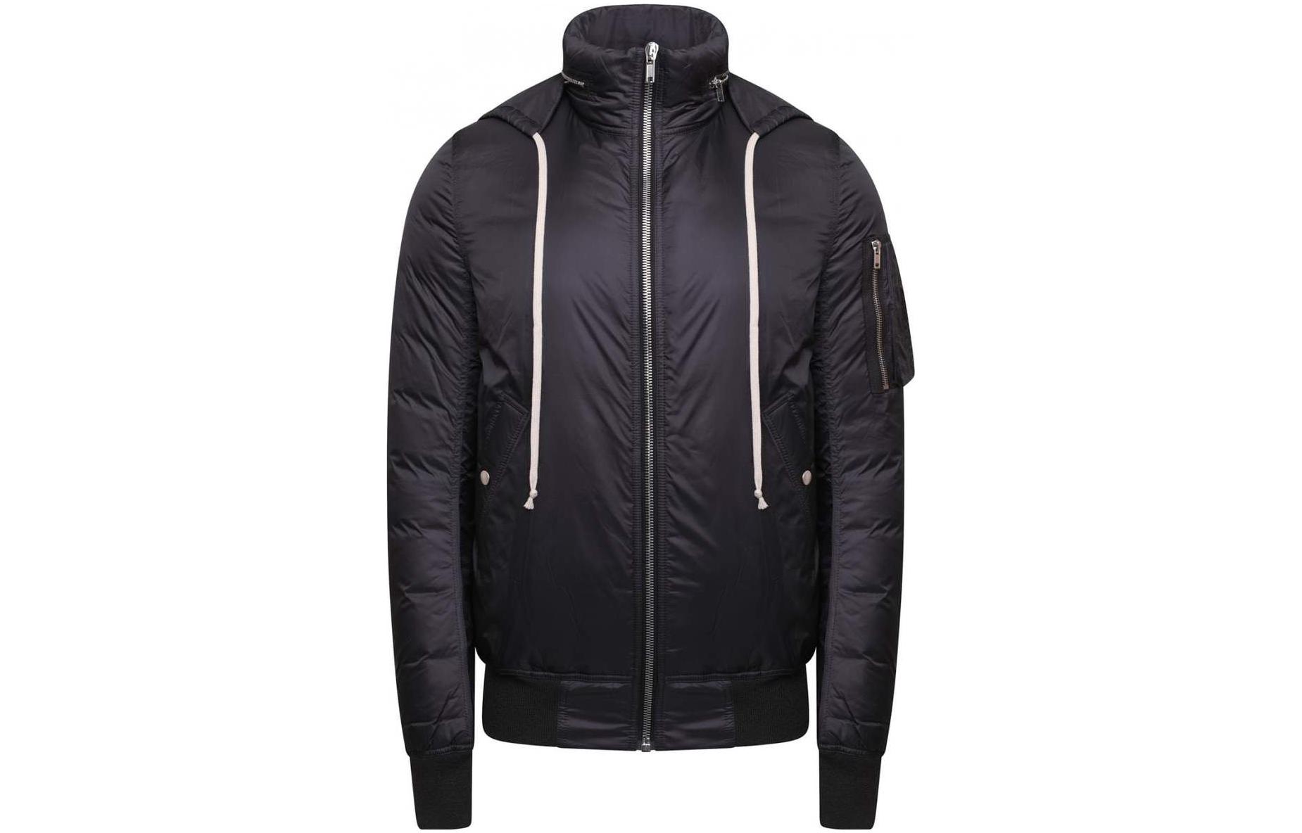 Rick Owens DRKSHDW Black High-Neck Zip-Up Jacket with Pockets RU18F1795EVD109