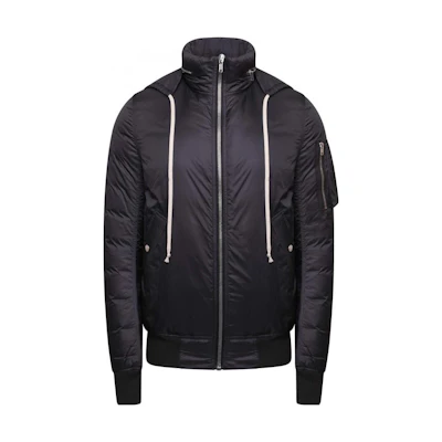 Rick Owens DRKSHDW Black High-Neck Zip-Up Jacket with Pockets RU18F1795EVD109