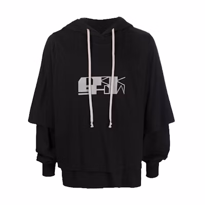 Rick Owens DRKSHDW Black Logo Print Hoodie DU02A3281RNEP40961