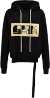 Rick Owens DRKSHDW Black Logo Print Hoodie Long Sleeve Sweatshirt DU01D1288FEP209-08 Rick Owens DRKSHDW Black Logo Print Hoodie Long Sleeve Sweatshirt DU01D1288FEP209-08