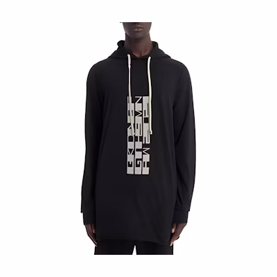 Rick Owens DRKSHDW Black Logo Print Hoodie Pure Color DU02A3285RNEP3-0961