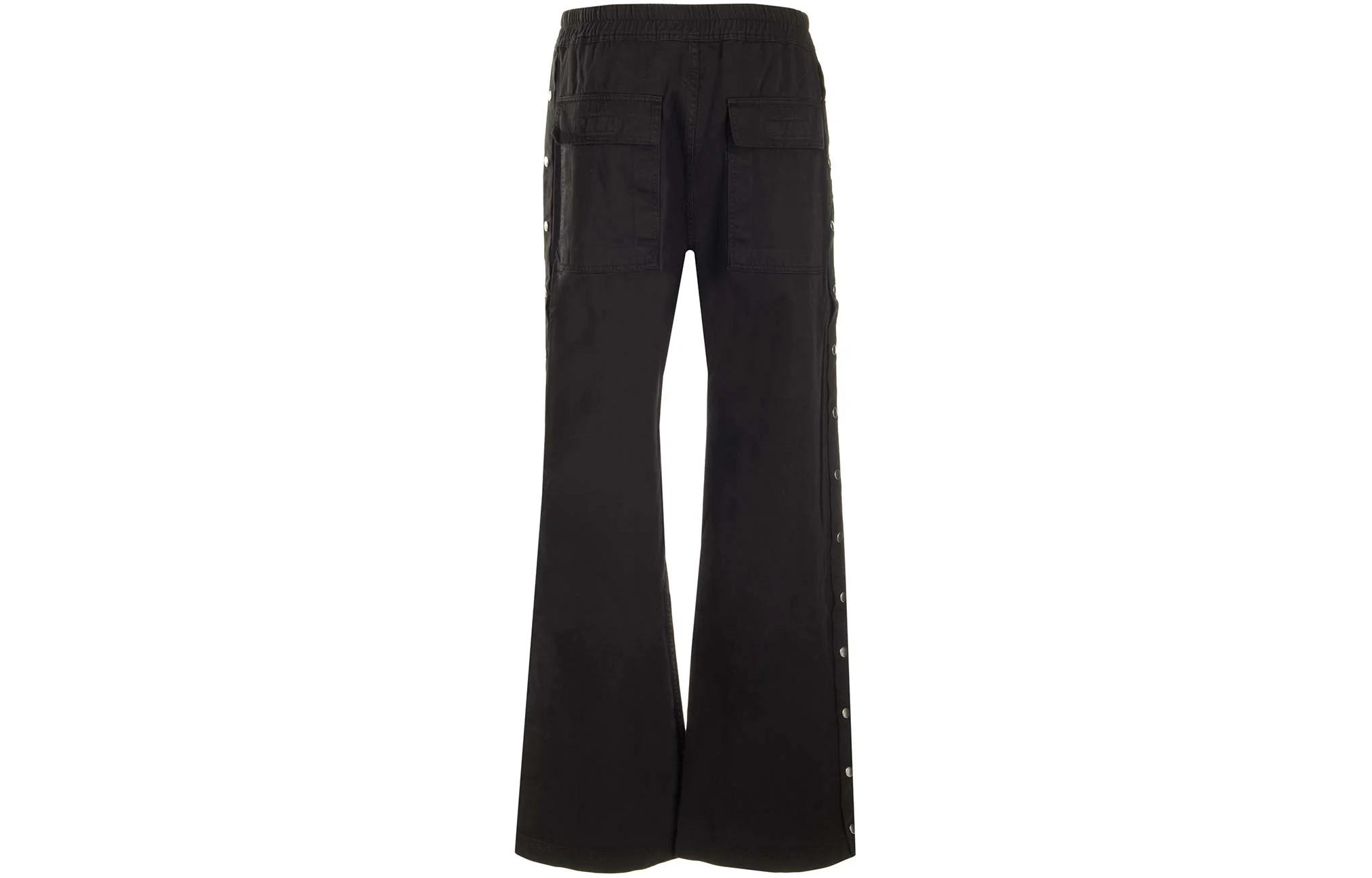 Lookbook Rick Owens DRKSHDW Celana Panjang Pria Hitam Loose Fit Flare Kasual DU01D1393TW-09