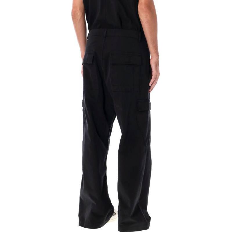 Lookbook Rick Owens DRKSHDW 黑色中腰宽松裤 男士拉链工装裤 DU02D2354TW-09