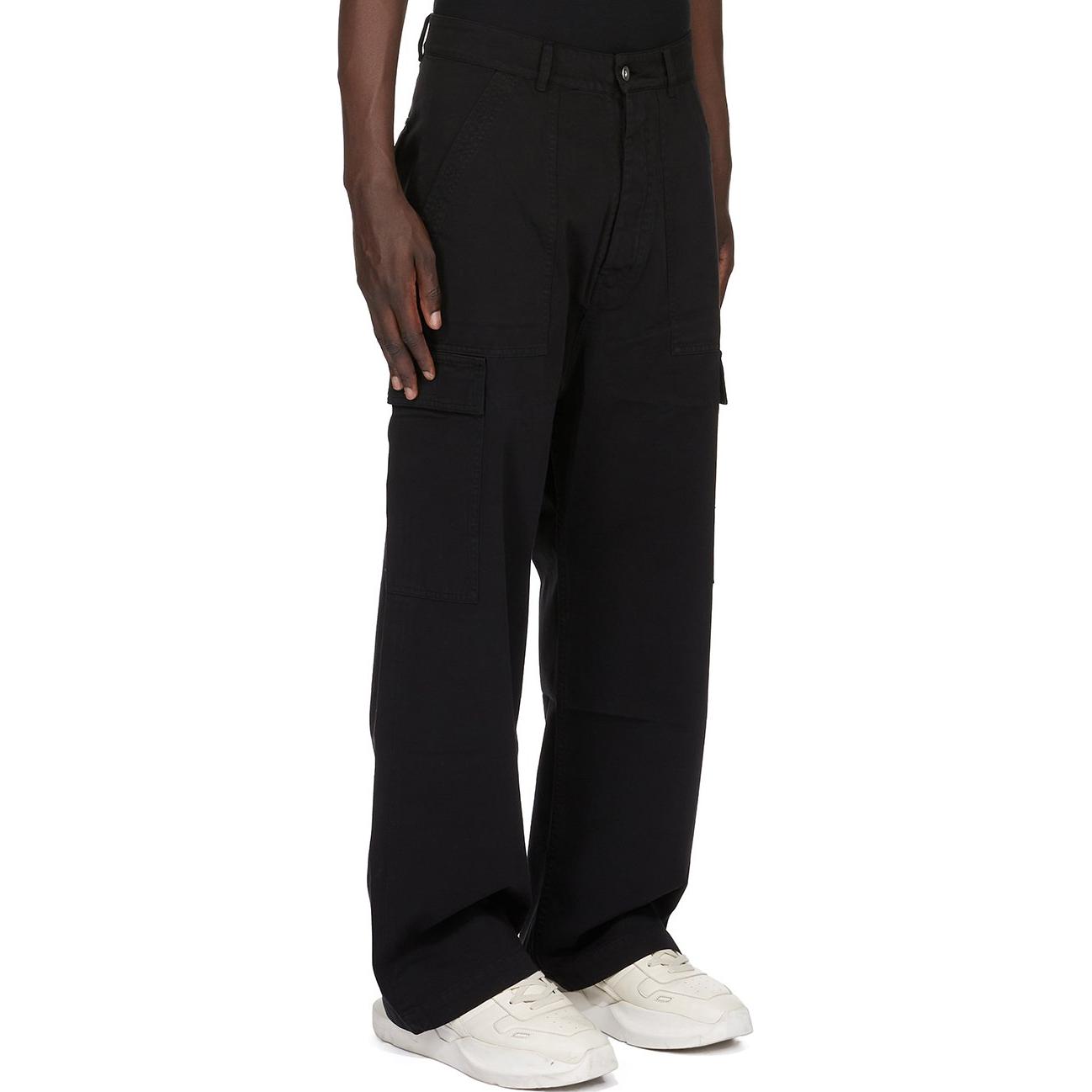 Purchase Rick Owens DRKSHDW 黑色中腰宽松裤 男士拉链工装裤 DU02D2354TW-09