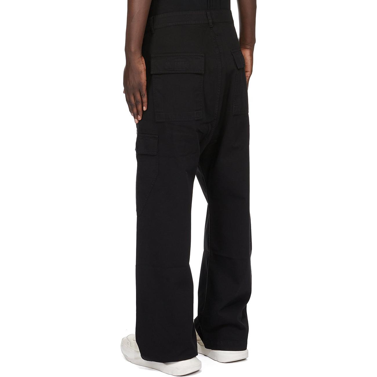 Details for Rick Owens DRKSHDW 黑色中腰宽松裤 男士拉链工装裤 DU02D2354TW-09