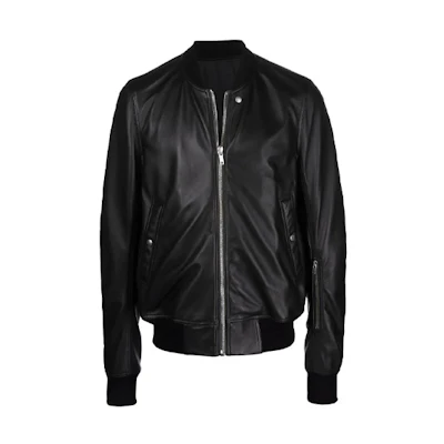Rick Owens DRKSHDW Black Monochrome Leather Zip Jacket RU01B1786LLP-09