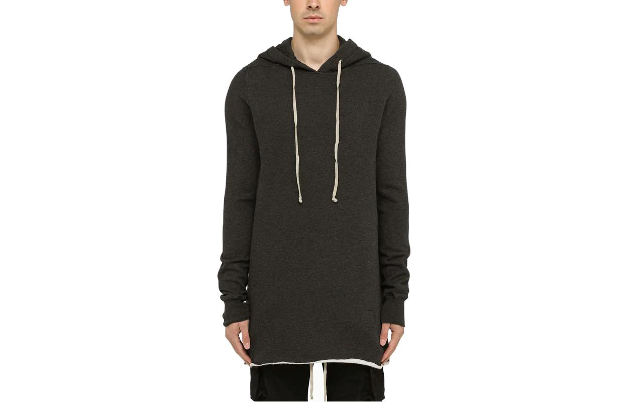 Rick Owens DRKSHDW Black Pullover Longline Hoodie Long Sleeve DU01C6285MF-09