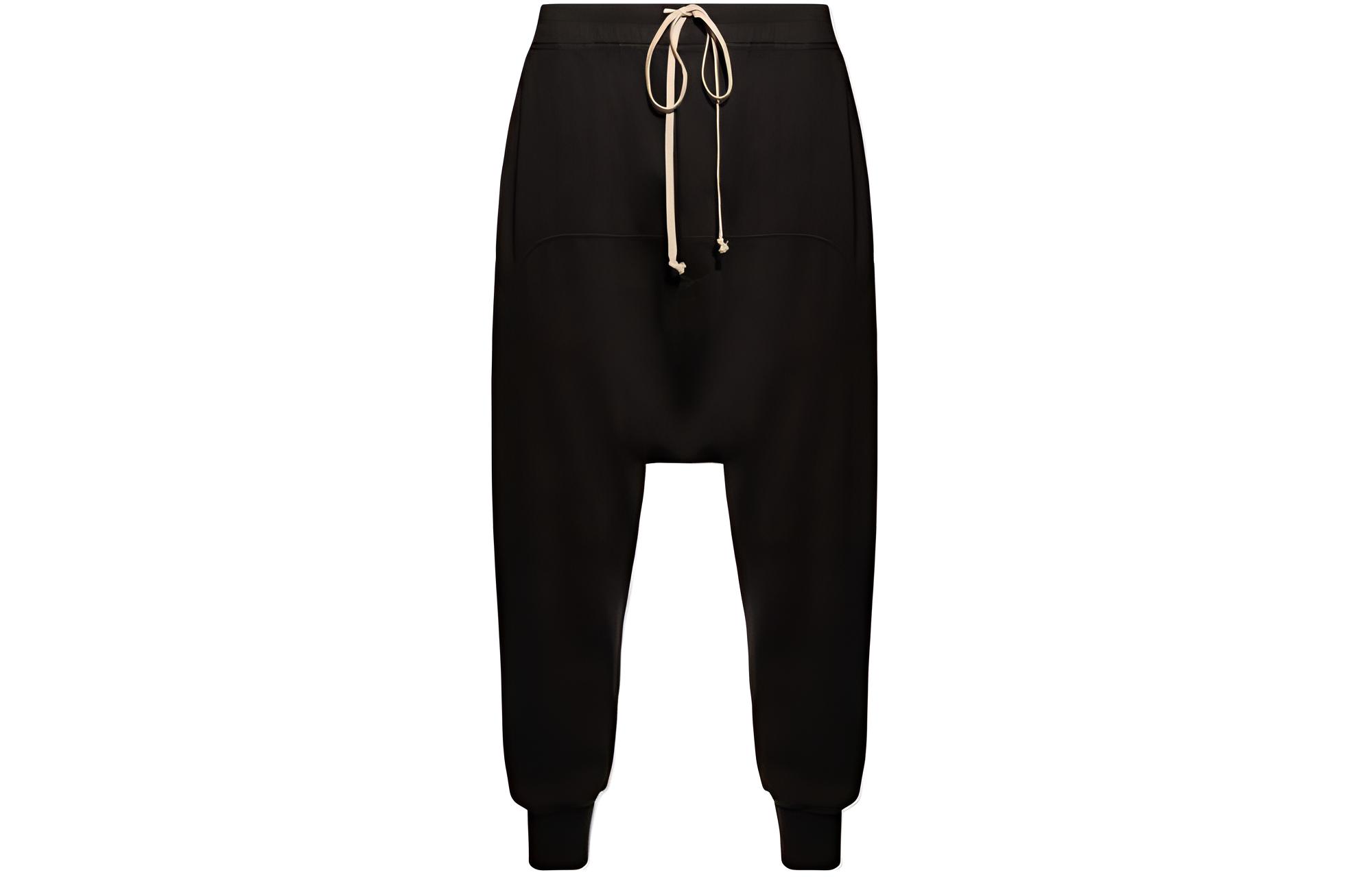 Rick Owens DRKSHDW Black Relaxed Fit Tapered Jogger Pants for Men DU01D1395 RIG-09