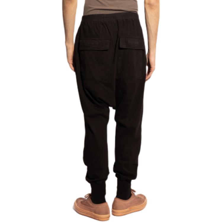 Purchase Rick Owens DRKSHDW Black Relaxed Fit Tapered Jogger Pants for Men DU01D1395 RIG-09