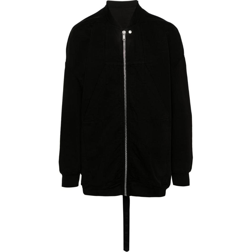 Rick Owens DRKSHDW Black Ribbed Collar Long Sleeve Jacket DU01D1777CB-09