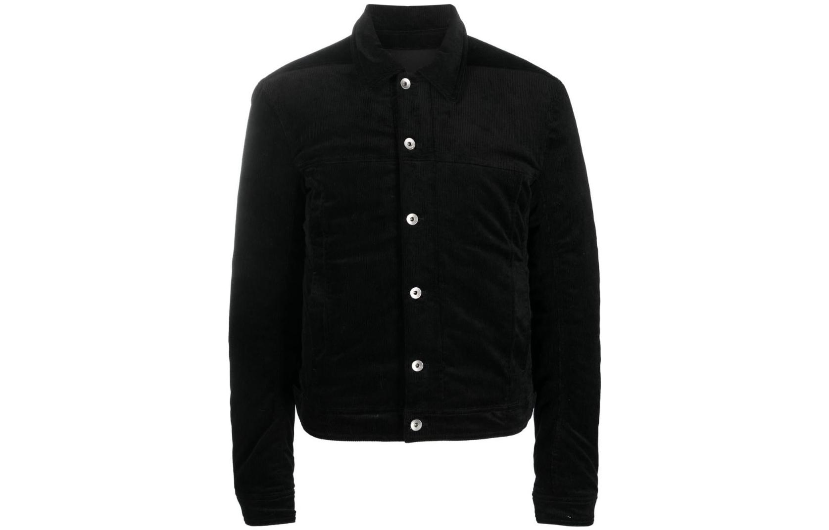 Rick Owens DRKSHDW Black Solid Button-Up Collared Jacket DU02B4758VS-09