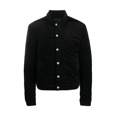 Rick Owens DRKSHDW Black Solid Button-Up Collared Jacket DU02B4758VS-09