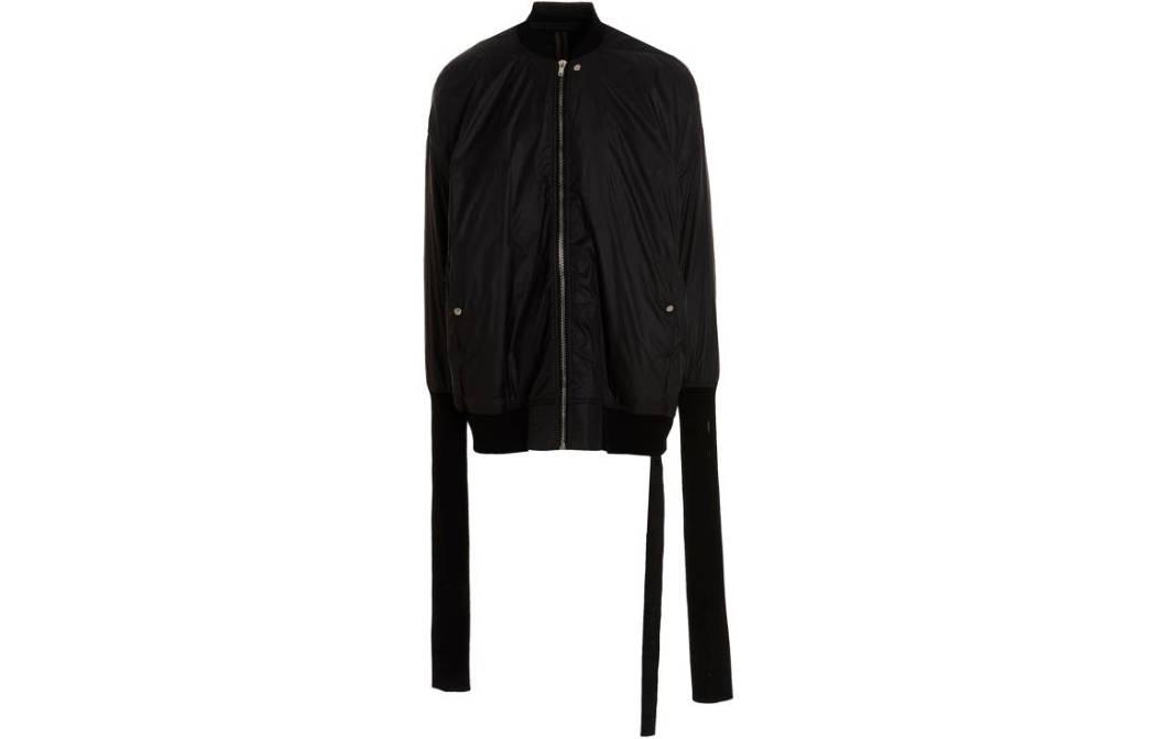 Rick Owens DRKSHDW Black Solid Color High Neck Zip-Up Jacket DU01C6978ND09