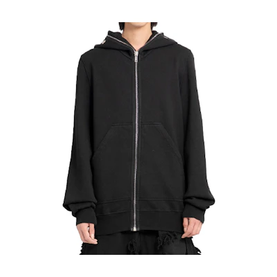 Rick Owens DRKSHDW Black Solid Color Hooded Long Sleeve Hoodie DU01C6773F34