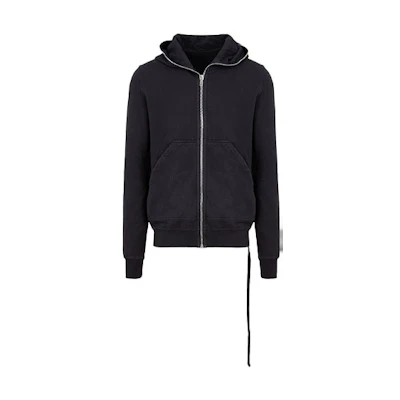 Rick Owens DRKSHDW Black Solid Cotton Zip-Up Hoodie Jacket DU02A3280F-09