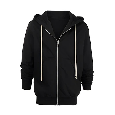 Rick Owens DRKSHDW Black Solid Drawstring Hoodie Jacket DU21S2276RIG-09