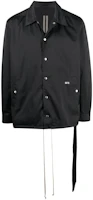 Rick Owens DRKSHDW Black Solid Straight-Cut Single-Breasted Jacket DU21S2782TWR-09 Rick Owens DRKSHDW Black Solid Straight-Cut Single-Breasted Jacket DU21S2782TWR-09