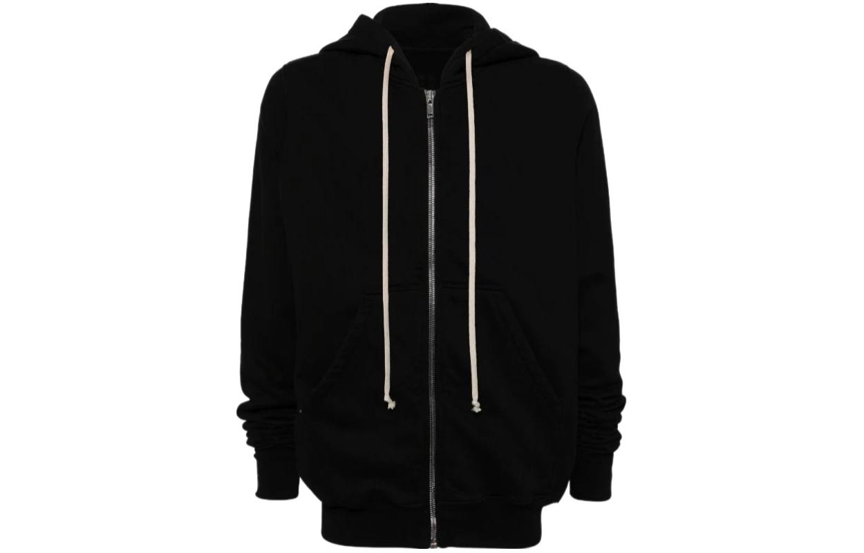 Rick Owens DRKSHDW Black Solid Zip-Up Hoodie Jacket DU01D1276F-09