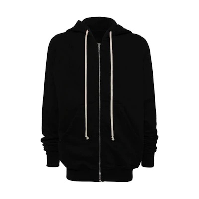Rick Owens DRKSHDW Black Solid Zip-Up Hoodie Jacket DU01D1276F-09