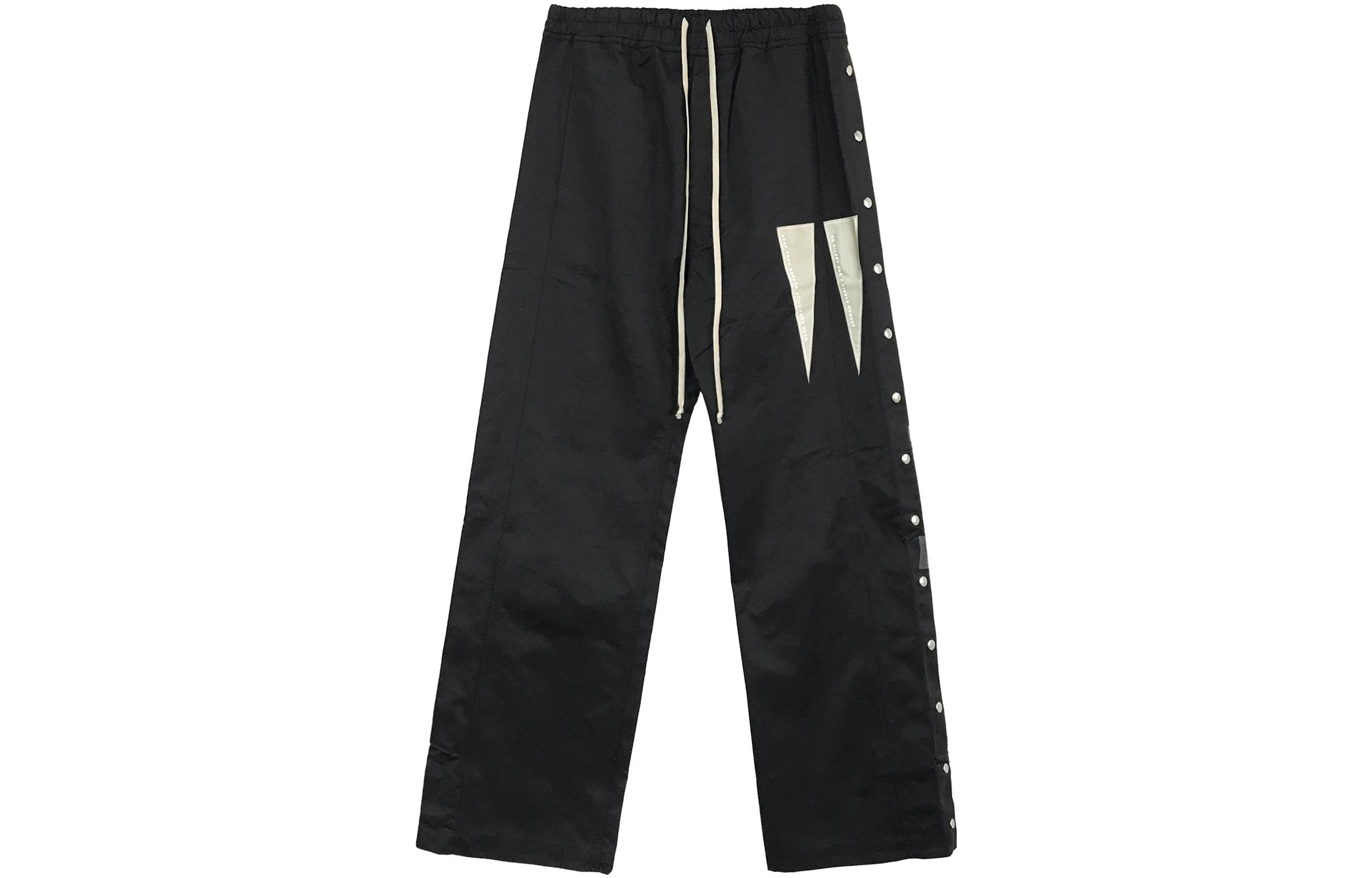 Order Rick Owens DRKSHDW Celana Hitam Straight-Leg Tombol Samping Unisex. DU01C6393-MUEH1