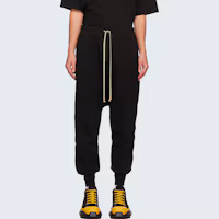 Lookbook Rick Owens DRKSHDW 黑色男女錐形運動長褲 DU20F1394F-09