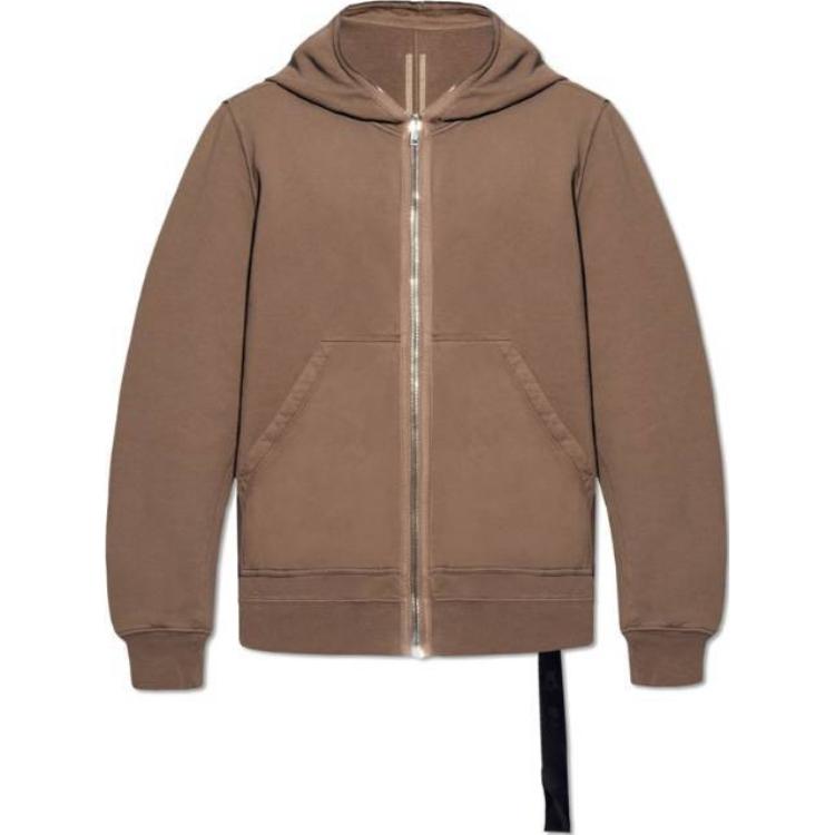 Rick Owens DRKSHDW Brown Solid Zip Hoodie Jacket DU01D1283F-34
