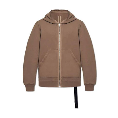 Rick Owens DRKSHDW Brown Solid Zip Hoodie Jacket DU01D1283F-34