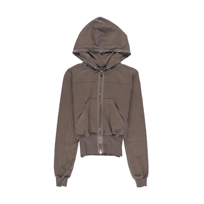 Rick Owens DRKSHDW Brown Zip-Up Hoodie Long Sleeve Solid Color DS01C6228RIG-34