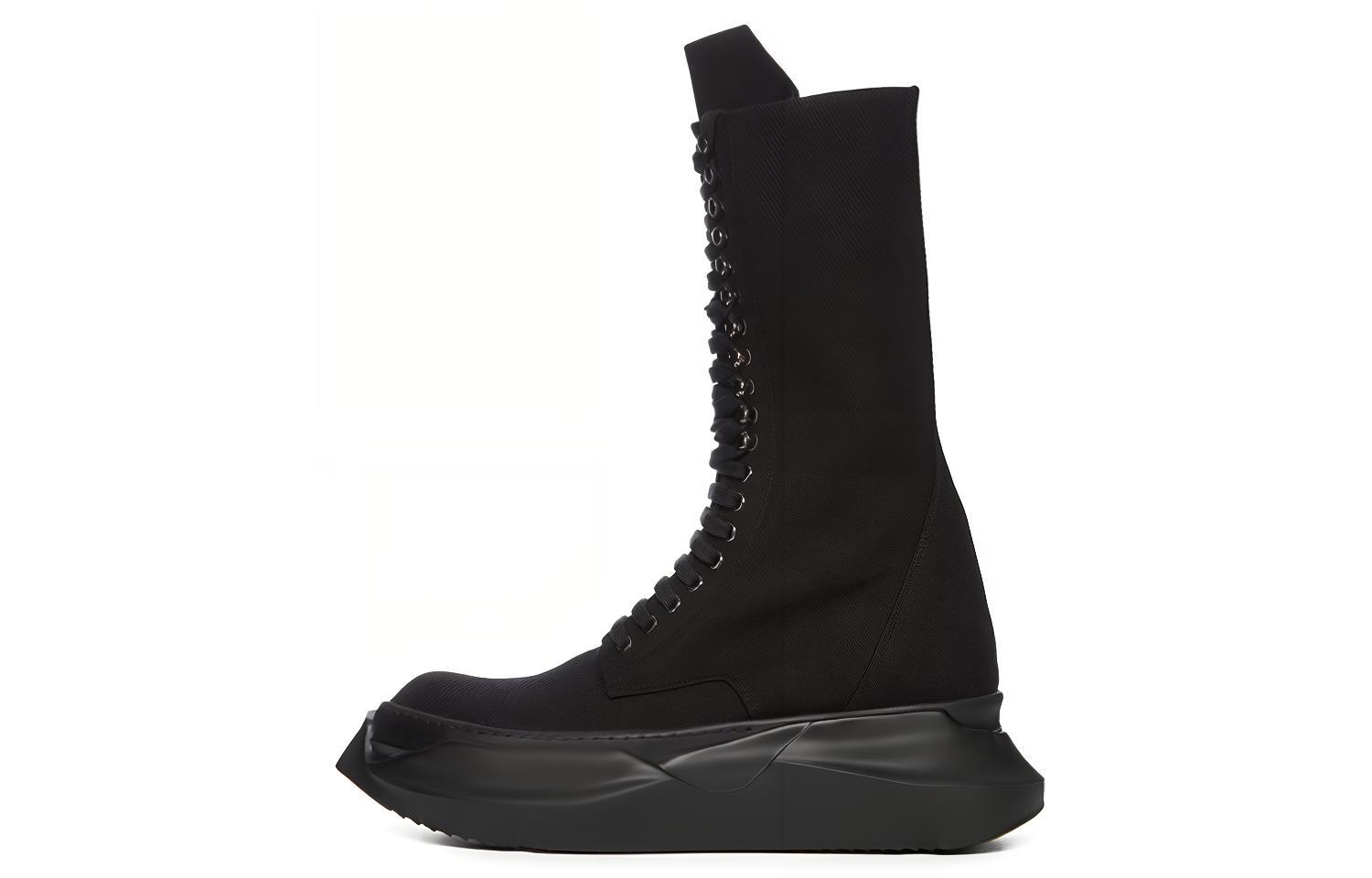 Buy Rick Owens DRKSHDW 黑色高帮帆布运动靴 DU01C6849DQ-99