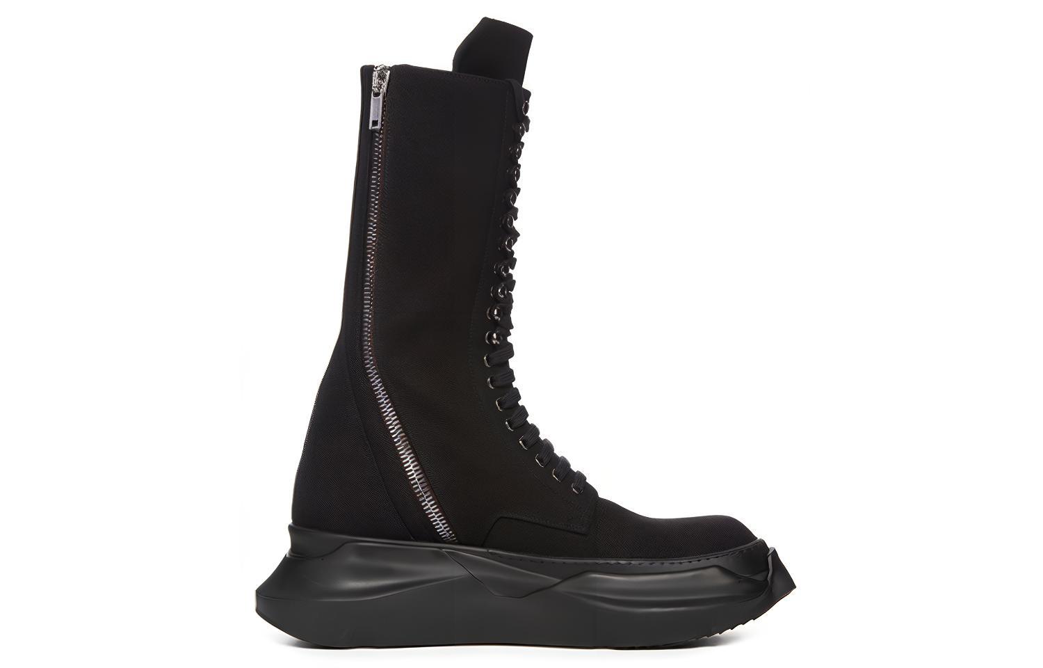 Rick Owens DRKSHDW Canvas High-Top Sneaker Boots 'Black' 圖 2