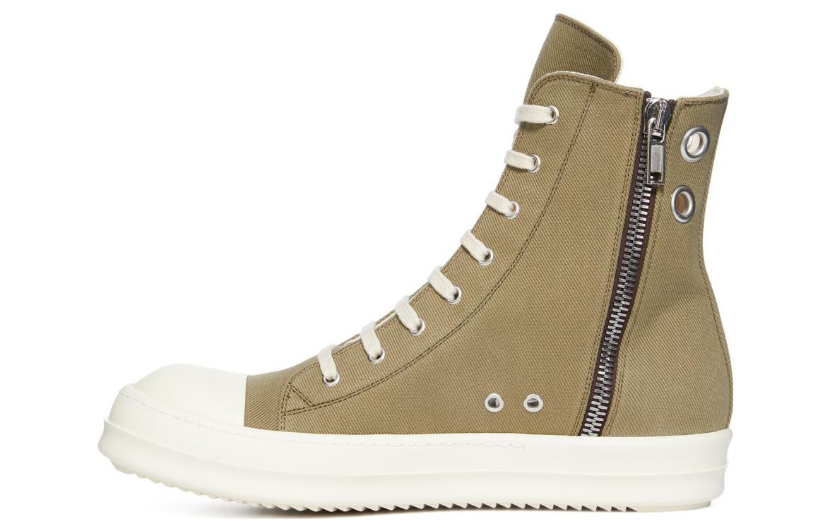 Buy 瑞克歐文斯 DRKSHDW 帆布 圓頭繫帶 短靴 男款 褐色