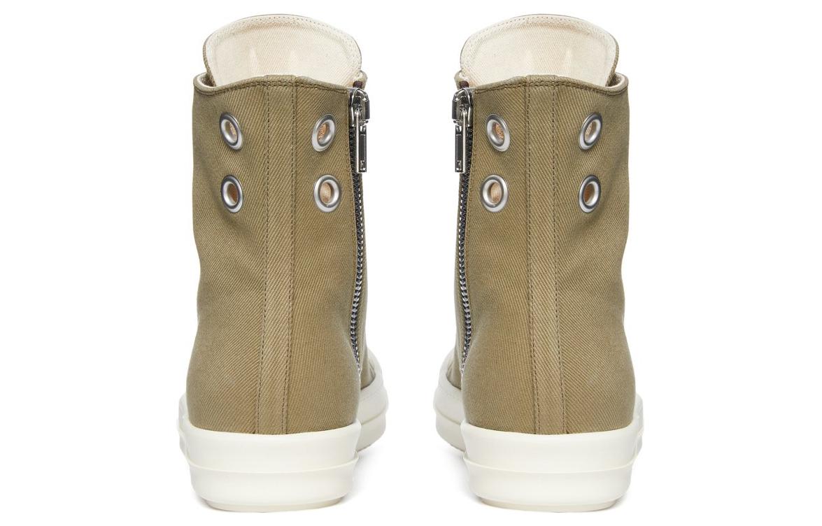 Shop 瑞克歐文斯 DRKSHDW 帆布 圓頭繫帶 短靴 男款 褐色