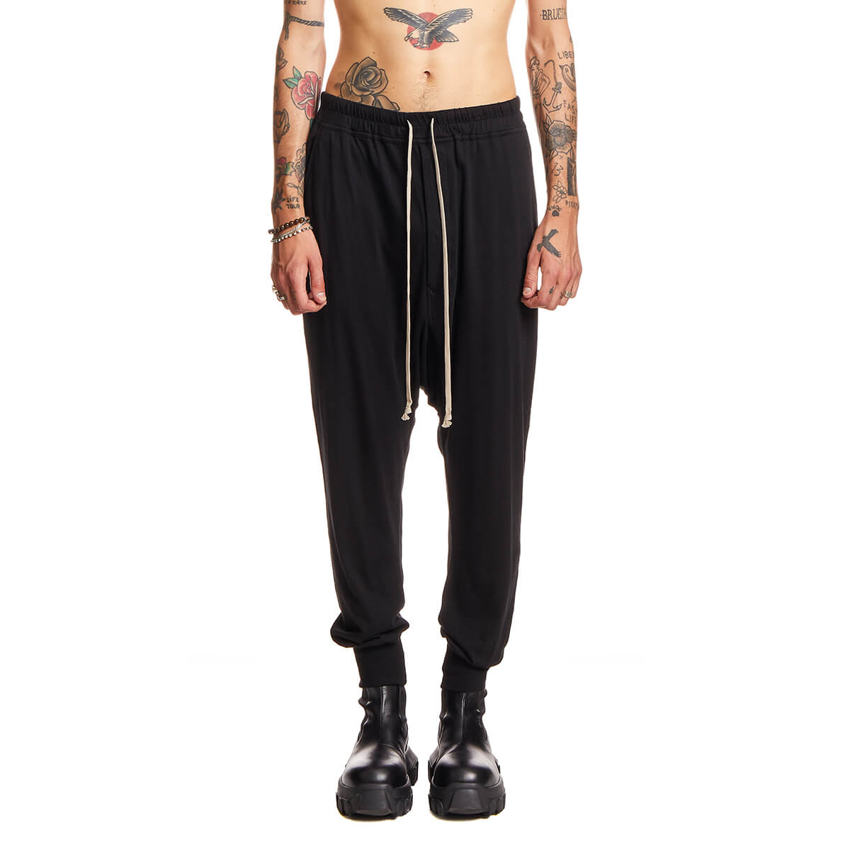 Shop Rick Owens DRKSHDW Celana Sweatpants Hitam Klasik Pria DU20F1394RN-09