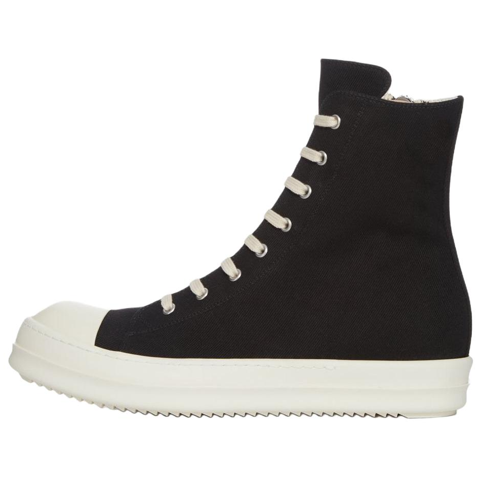 Rick Owens DRKSHDW Concordians High-Top Canvas Sneakers Black 3.5cm Zip. DU02E7800DO-911