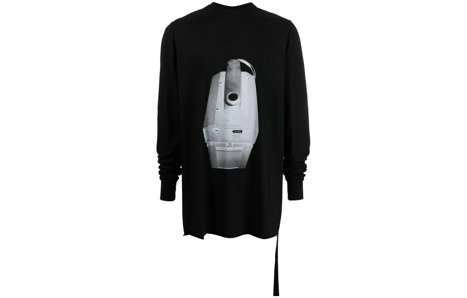 Rick Owens DRKSHDW Crewneck Sweatshirt Photo Print Unisex Black DS01B7245 RIGEP1