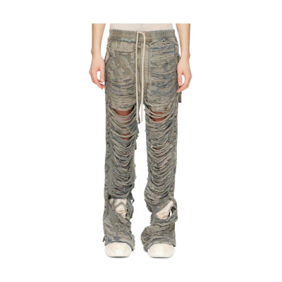 Rick Owens DRKSHDW Distressed Mid-Rise Lace-Up Ripped Jeans Men’s Blue. DU02C5393DMPSH-98
