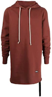 Rick Owens DRKSHDW Extended Raw Edge Hoodie Red Brown DU21S2285F-03 Rick Owens DRKSHDW Extended Raw Edge Hoodie Red Brown DU21S2285F-03
