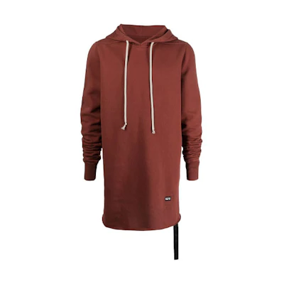 Rick Owens DRKSHDW Extended Raw Edge Hoodie Red Brown DU21S2285F-03