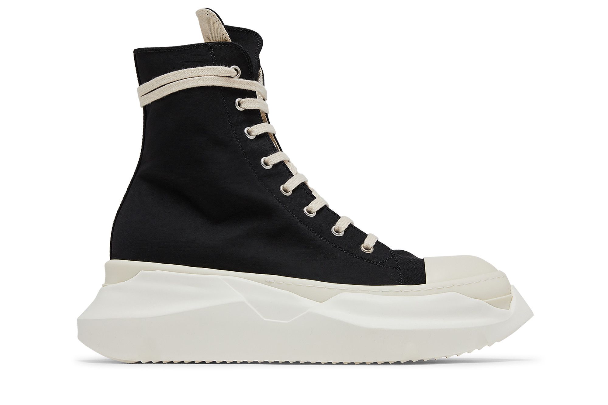 Buy Rick Owens DRKSHDW Fogachine 抽象棉尼龙高帮‘牛奶黑’ DU01B7840-MU-911