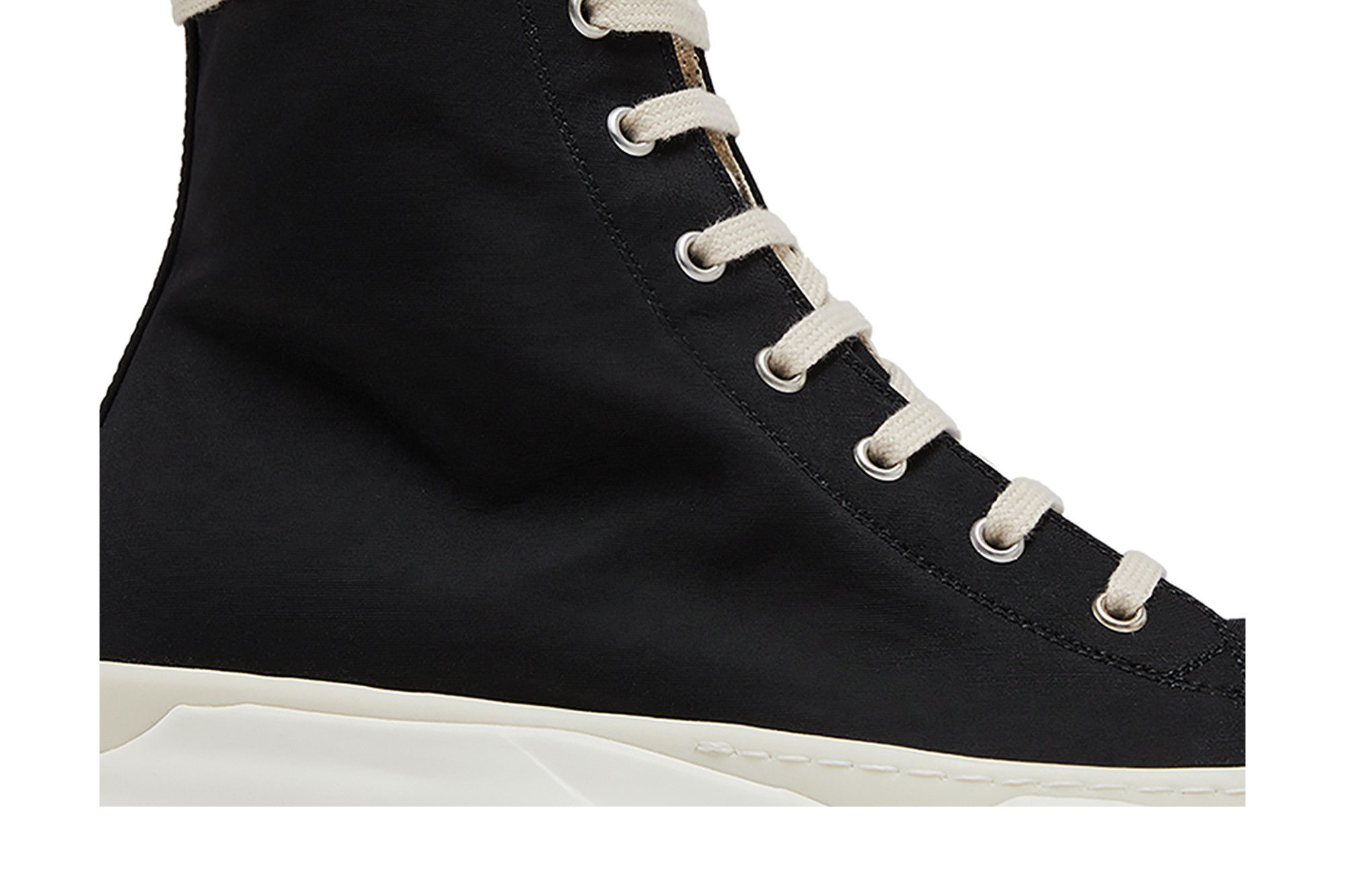 Order Rick Owens DRKSHDW Fogachine 抽象棉尼龙高帮‘牛奶黑’ DU01B7840-MU-911