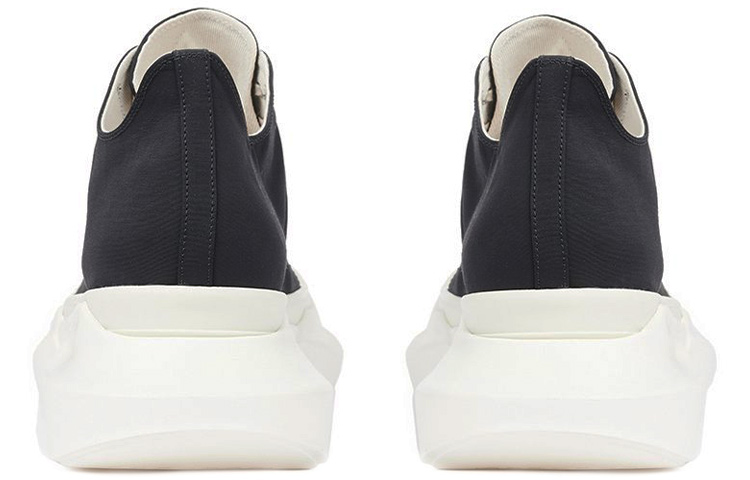 Shop RICK OWENS DRKSHDW Fogach Instract 面棉布羅緞幫低運動鞋 黑色