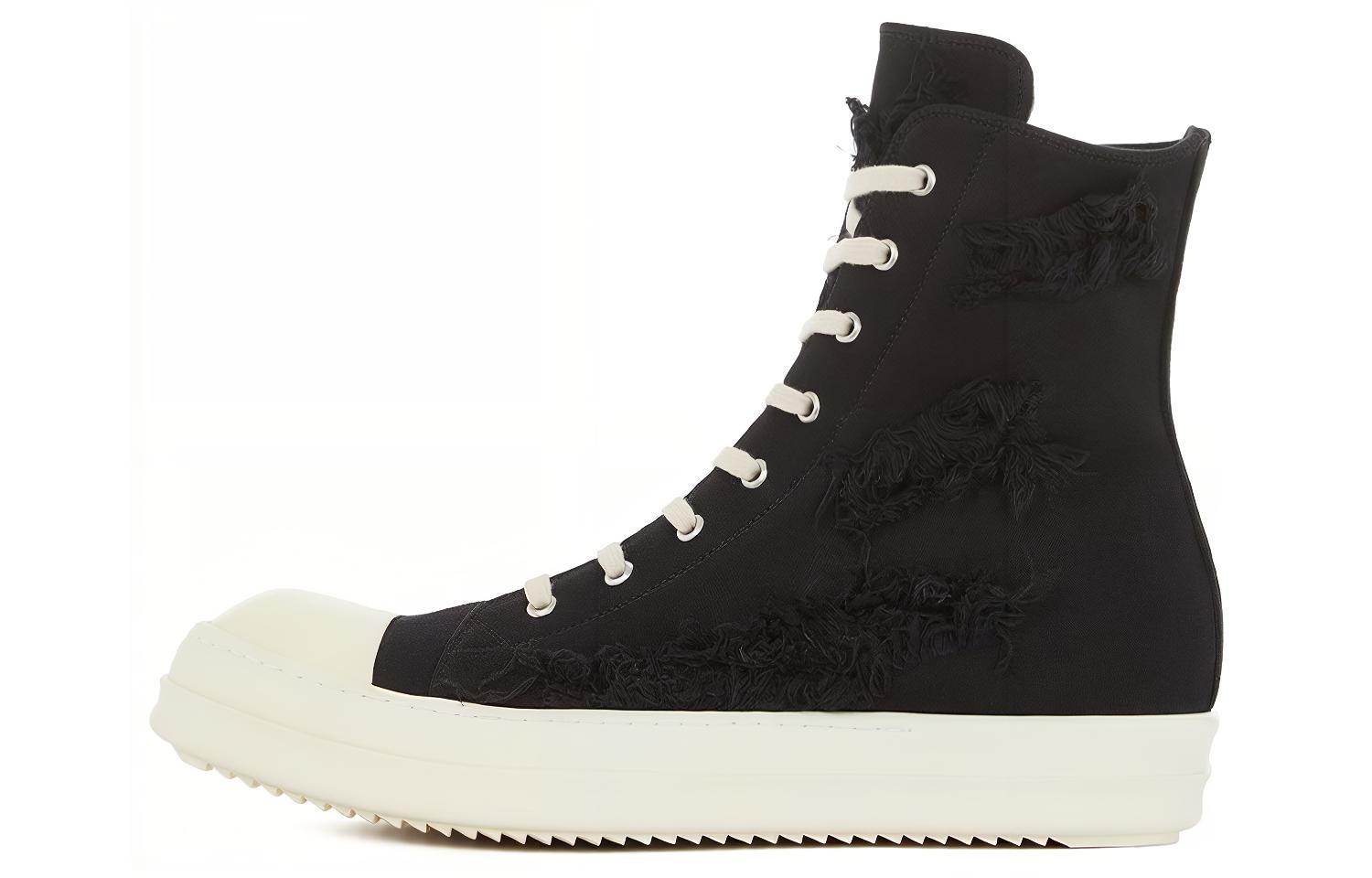 Rick Owens DRKSHDW Fogachine Slashed Stretch Denim High 'Black Milk' DU01B7800-SBSLH-911