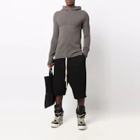 Lookbook Rick Owens DRKSHDW FW21 黑色垂檔休閒短褲 DU02A3368F-09