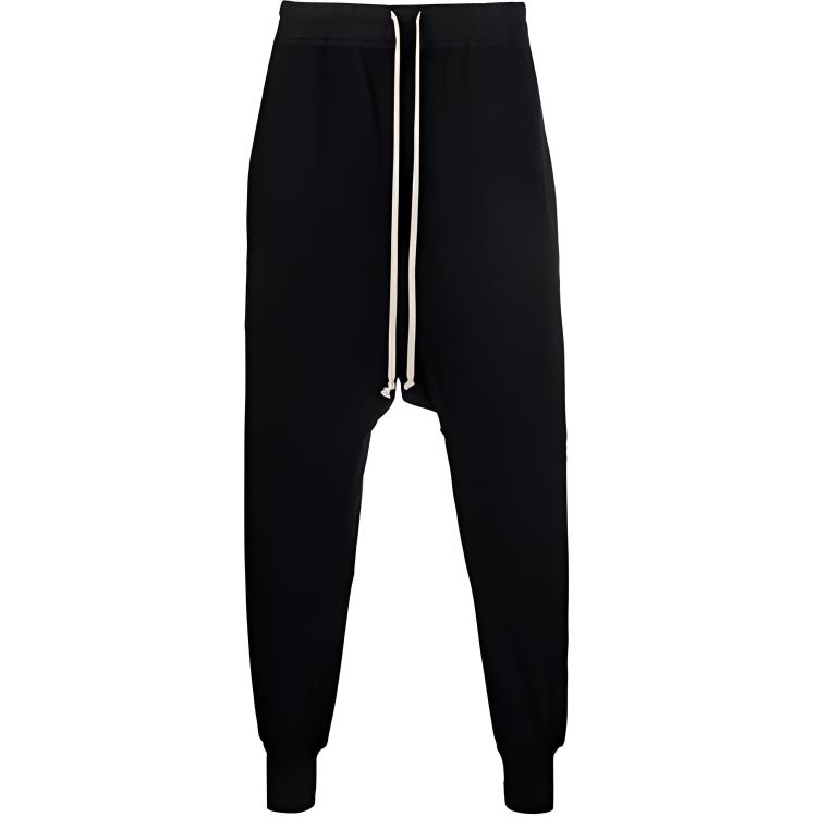 Order Celana Santai Rick Owens DRKSHDW FW21 Hitam Drop Crotch Drawstring DU02A3395RIG-09