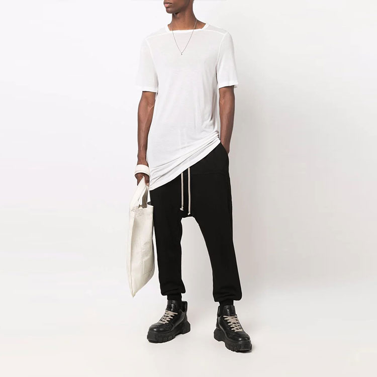Lookbook Celana Santai Rick Owens DRKSHDW FW21 Hitam Drop Crotch Drawstring DU02A3395RIG-09