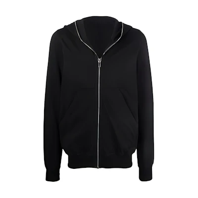 Rick Owens DRKSHDW FW21 Black Zip-Up Hoodie Jacket Plain Design DU02A3280RIG-09