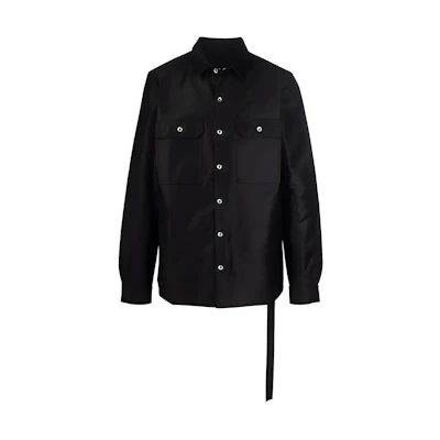 Rick Owens DRKSHDW FW21 Chest Pocket Loose Jacket Black DU01C6755SDO-09